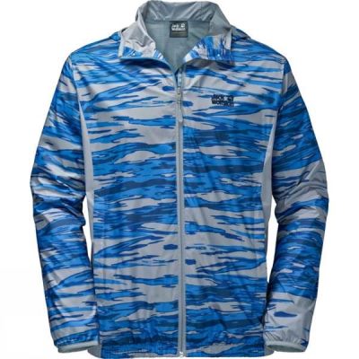 Chaquetas Jack Wolfskin Coastal Wave Hombre - Gris / Azules - Chile RVN067851